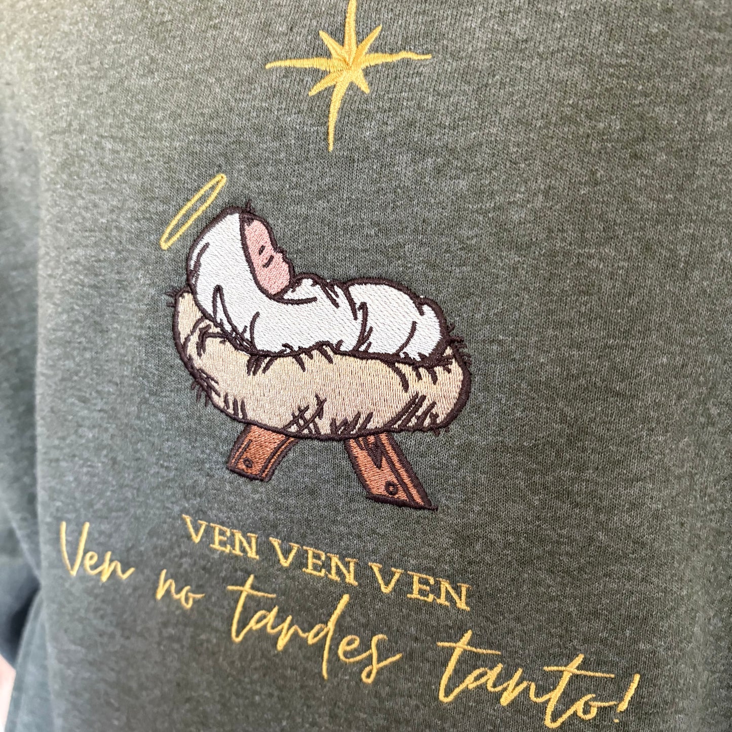 Ven No Tardes Tanto Embroidered Sweatshirt