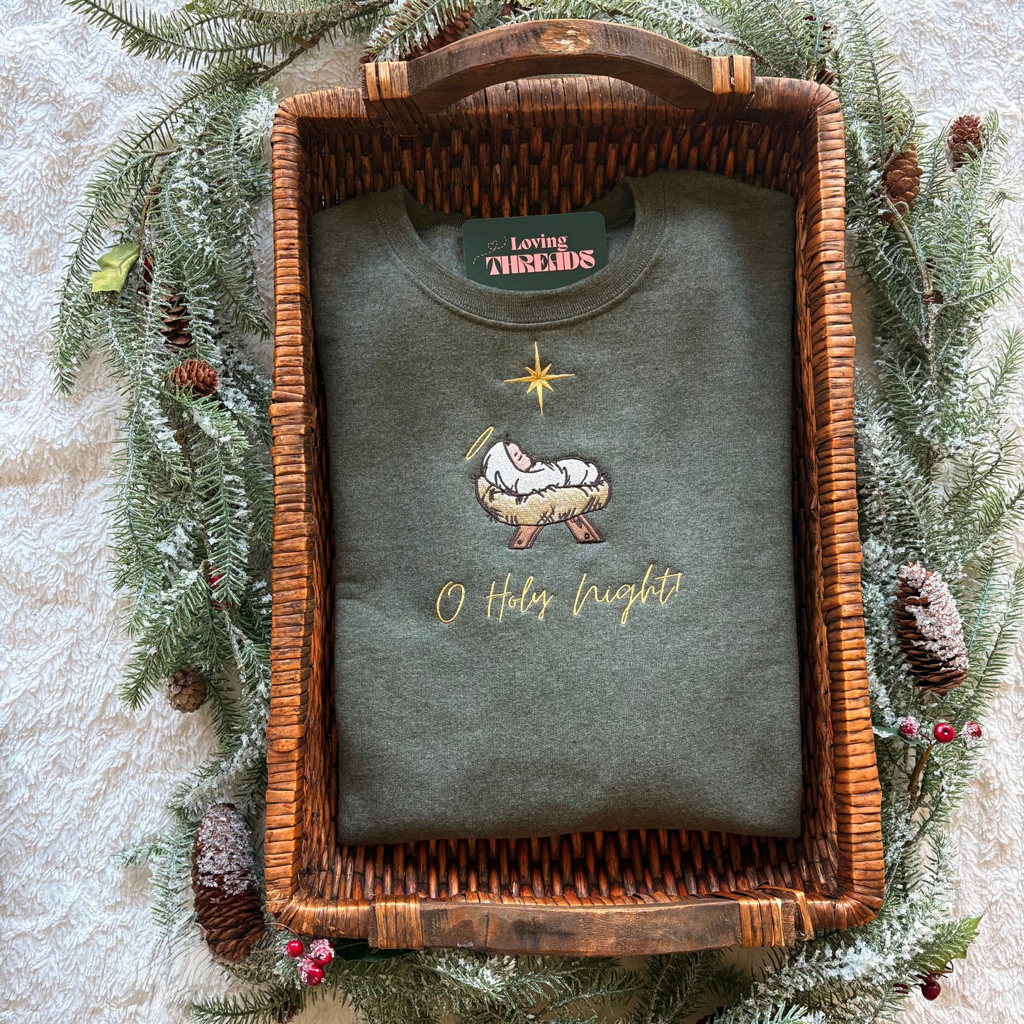 O Holy Night Embroidered Sweatshirt
