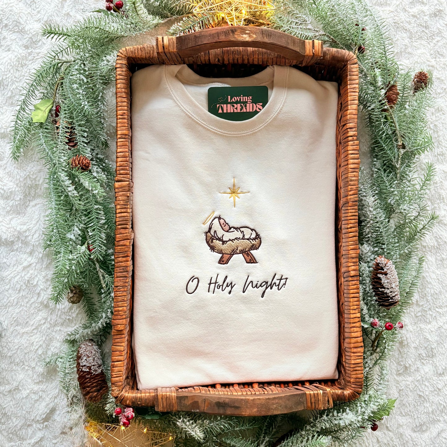 O Holy Night Embroidered Sweatshirt