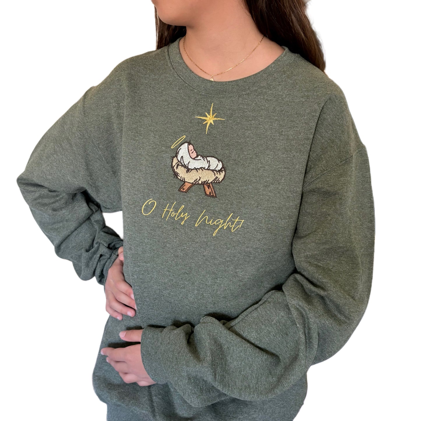 O Holy Night Embroidered Sweatshirt