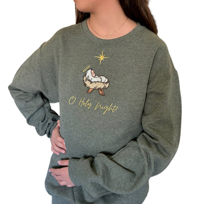 O Holy Night Embroidered Sweatshirt