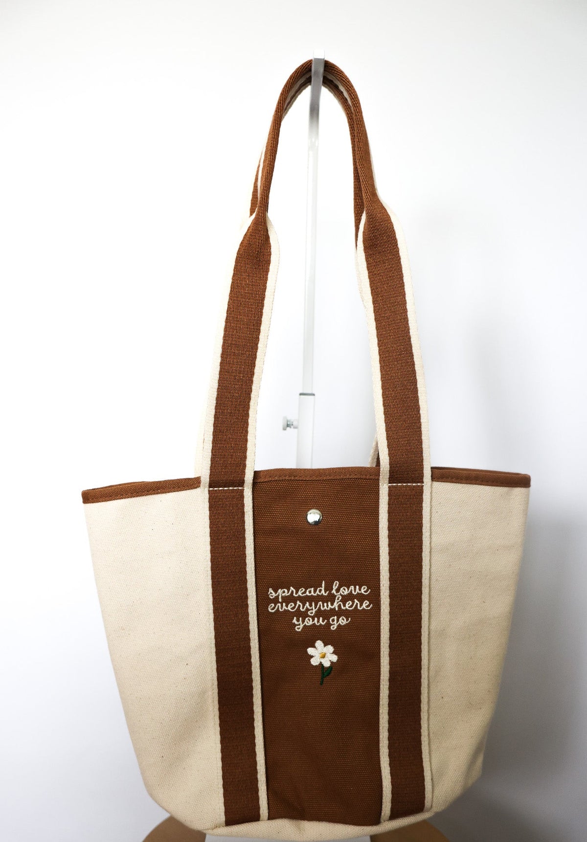 Spread Love Embroidered Canvas Bag
