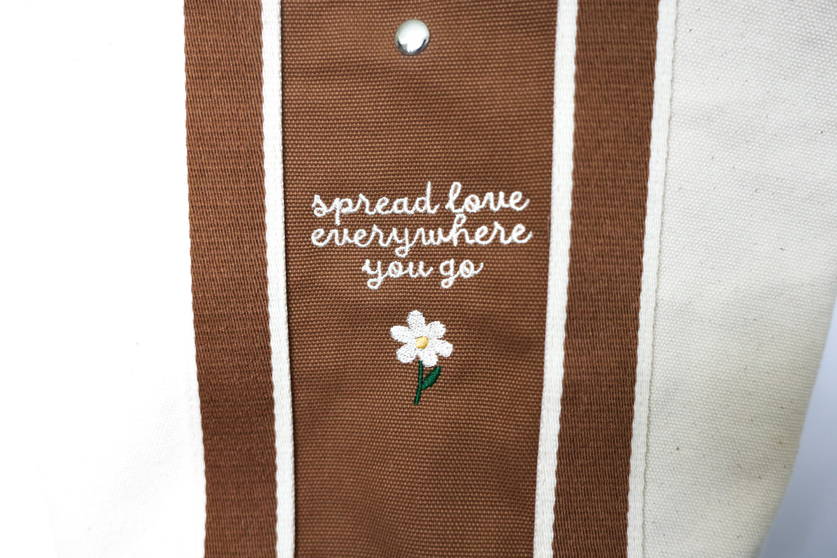 Spread Love Embroidered Canvas Bag