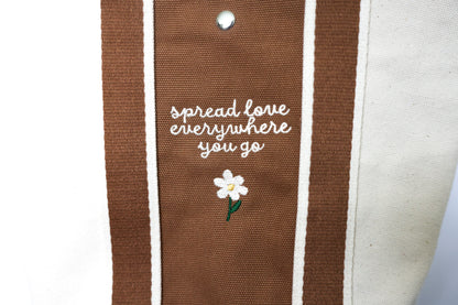 Spread Love Embroidered Canvas Bag