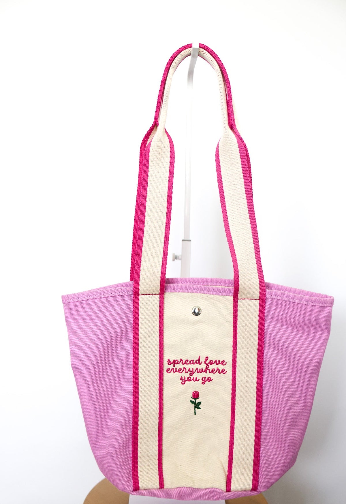 Spread Love Embroidered Canvas Bag