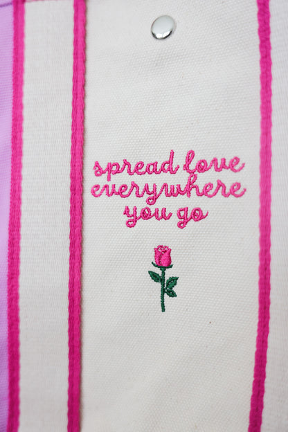 Spread Love Embroidered Canvas Bag