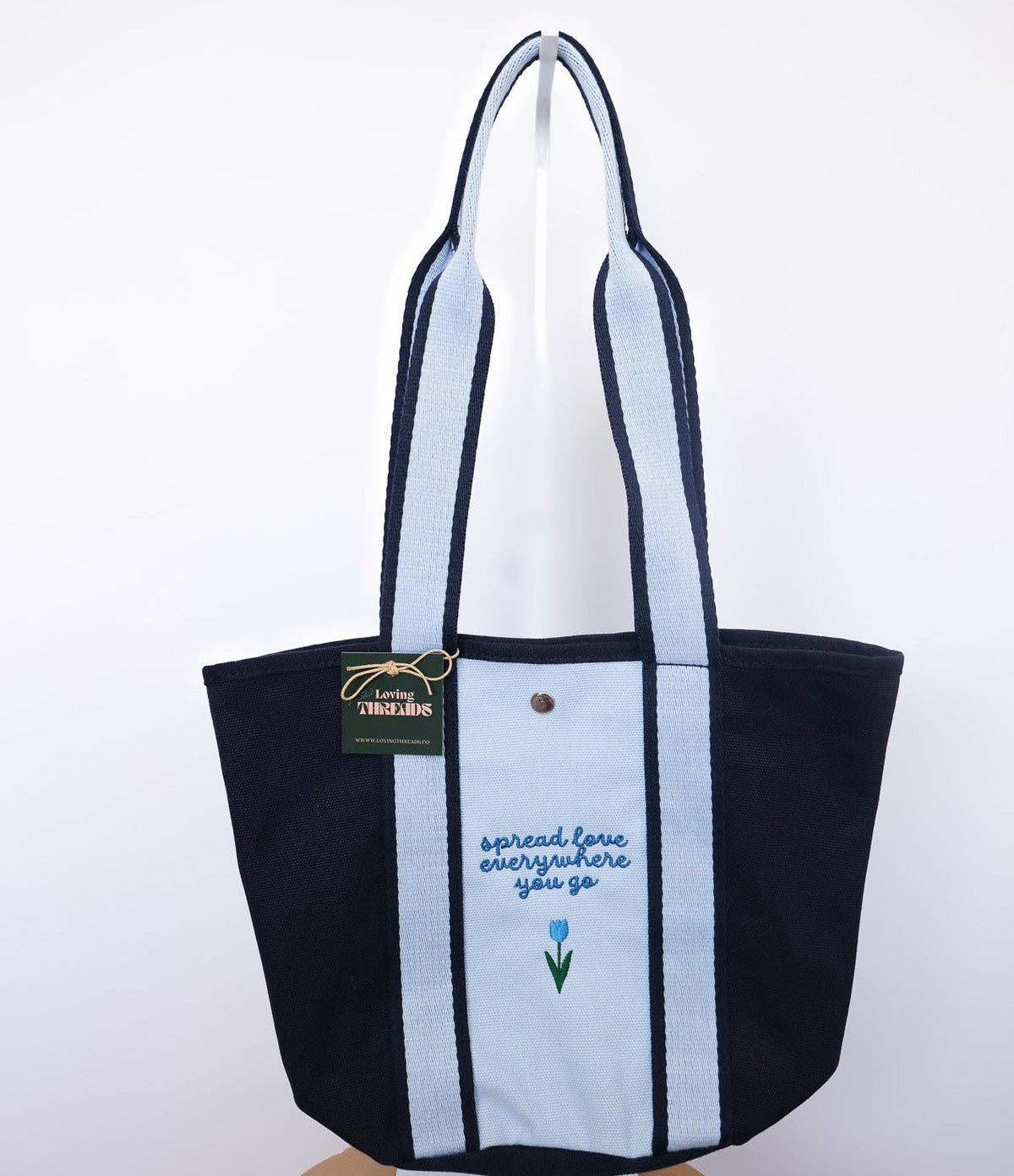 Spread Love Embroidered Canvas Bag