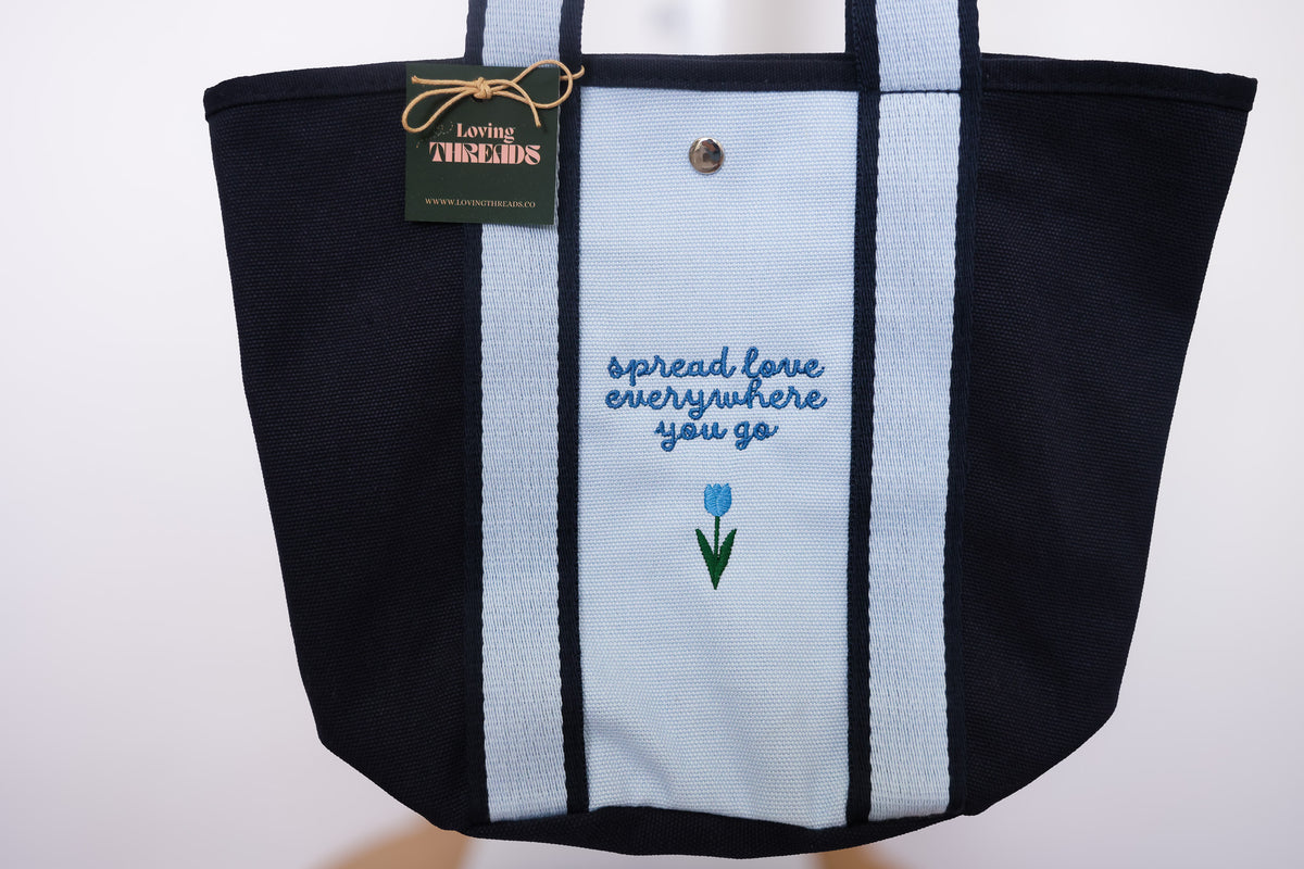 Spread Love Embroidered Canvas Bag