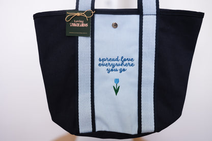 Spread Love Embroidered Canvas Bag
