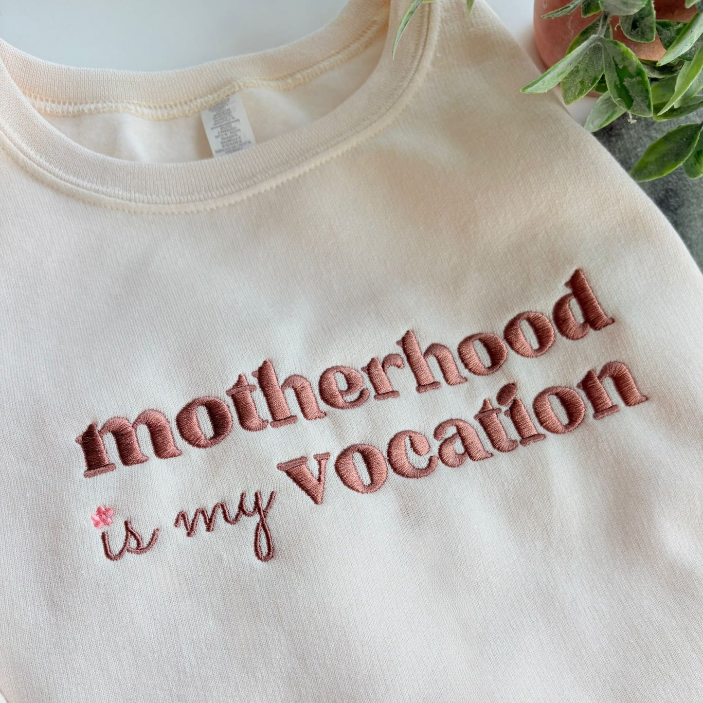 Motherhood is my Vocation Embroidered Sweatshirt